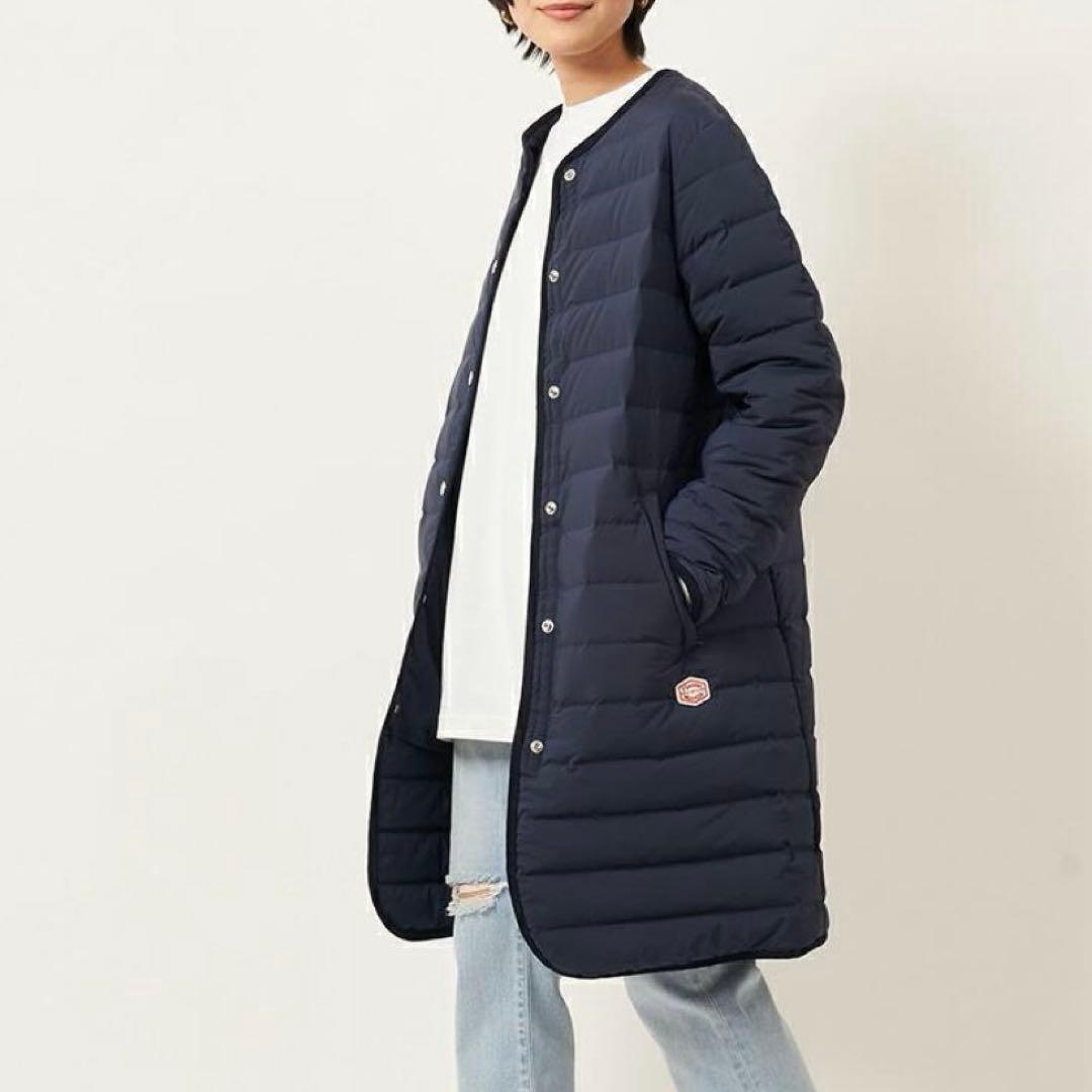 美品 バンソンエミレイユ ステッチレスダウンノーカラーコート ダウンジャケット