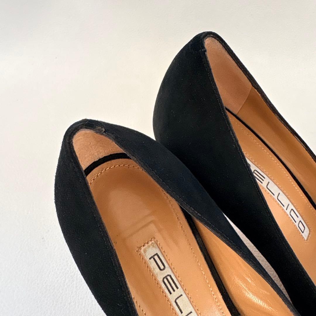 極美品✨PELLICO ANIMA 80 スエードパンプス 黒 35 1/2