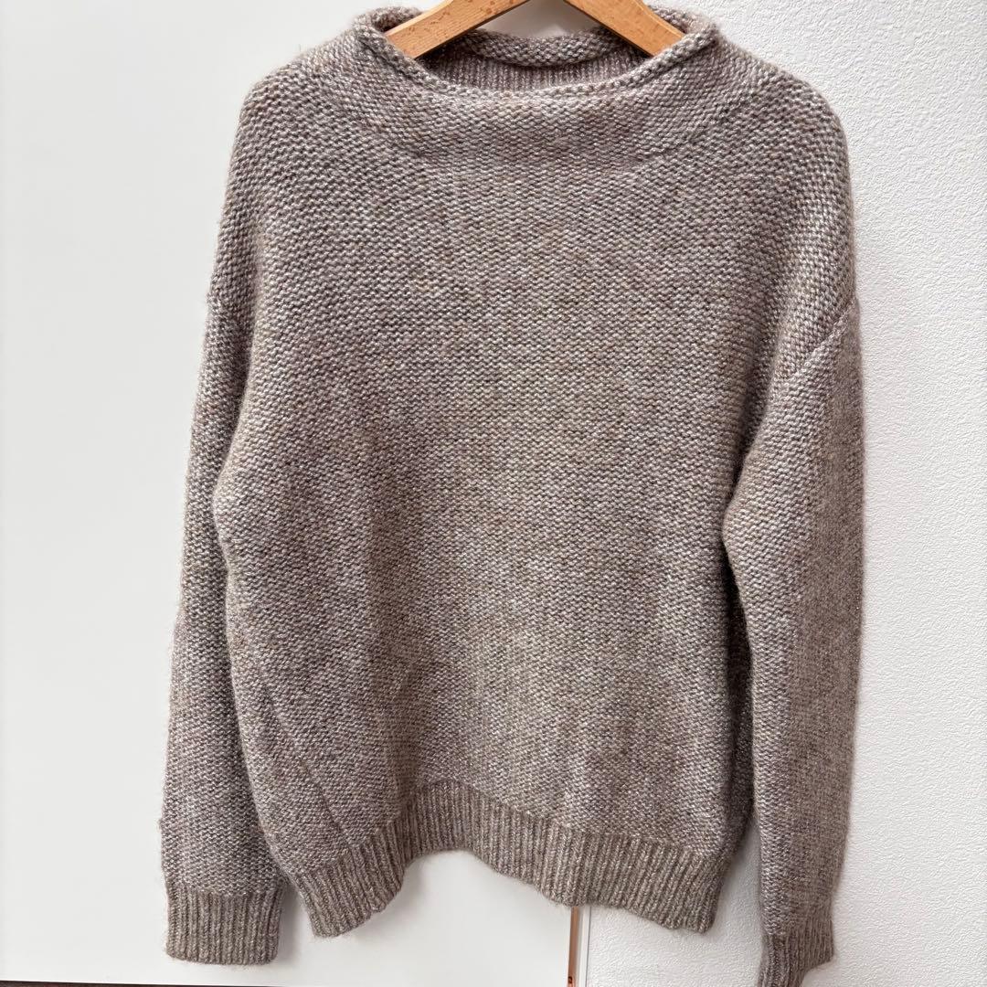 1回着用 MORABITO ニットセーター　アルパカ40% 銀ラメハイネック M