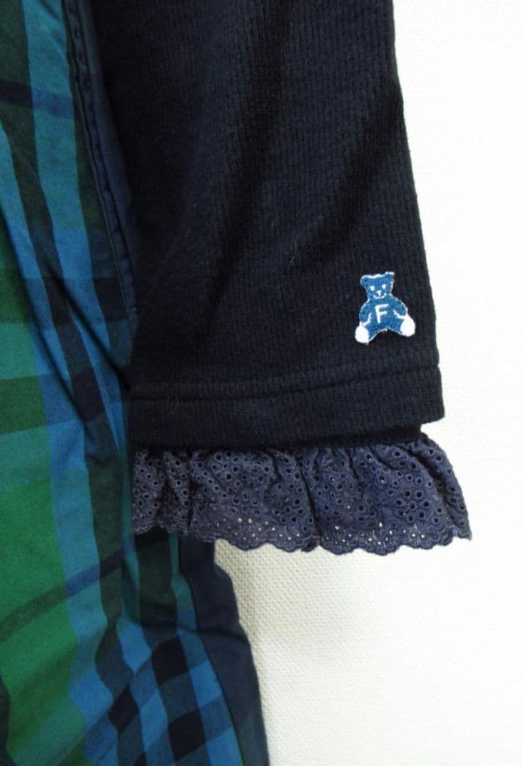 ★ファミリア★人気　完売　チェック　切り替えワンピース　150