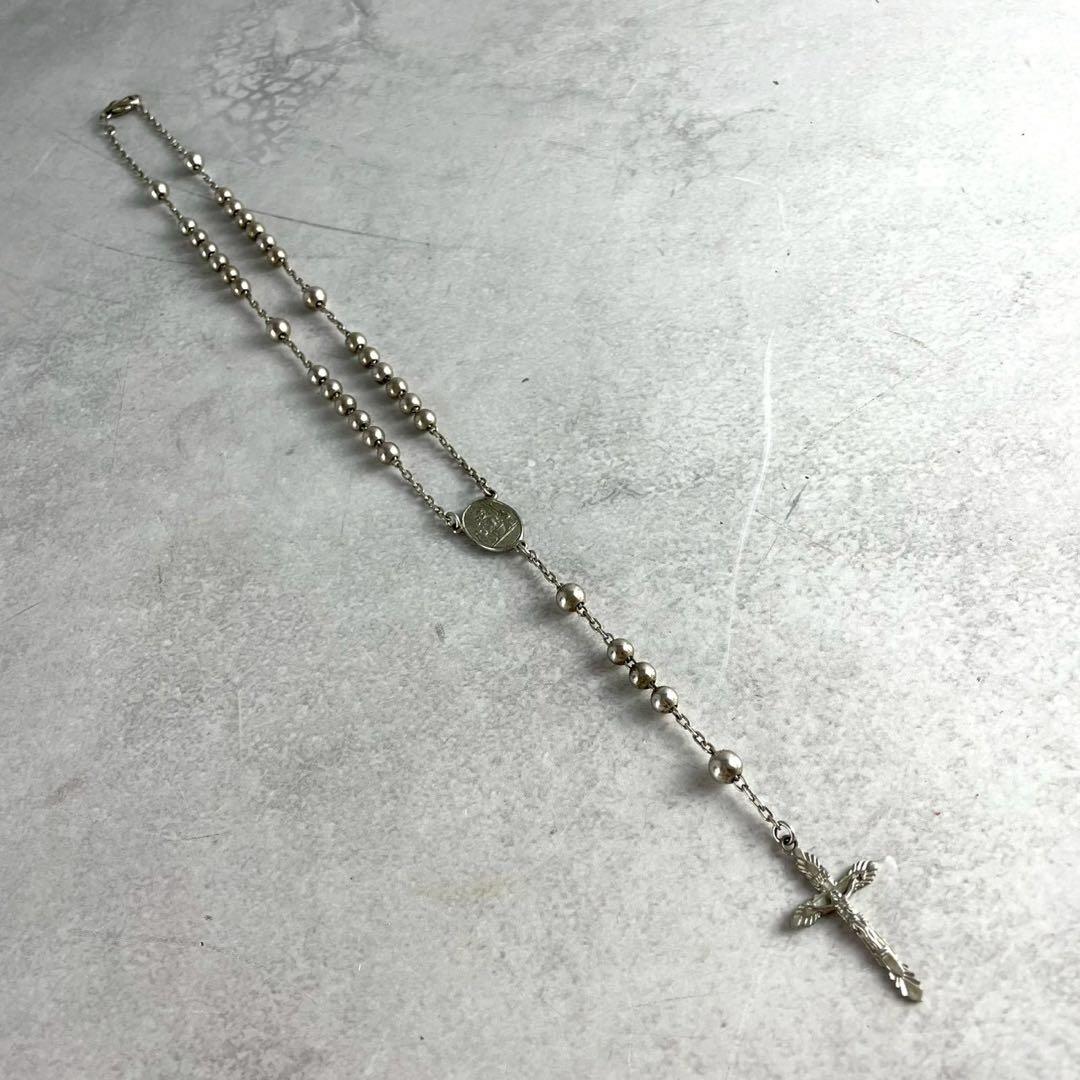 DOLCE&GABBANA ネックレス ロザリオ マリア クロス シルバー