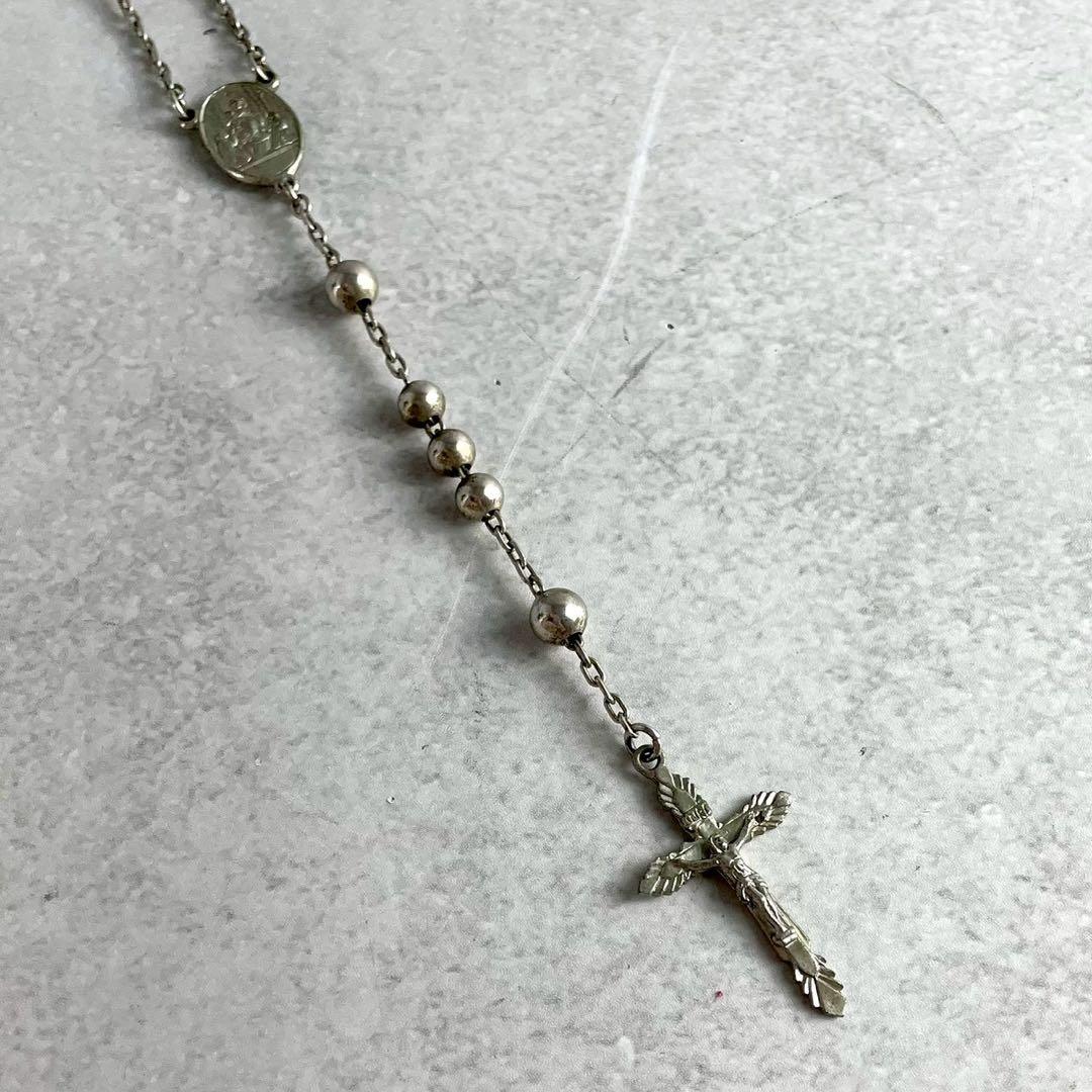 DOLCE&GABBANA ネックレス ロザリオ マリア クロス シルバー