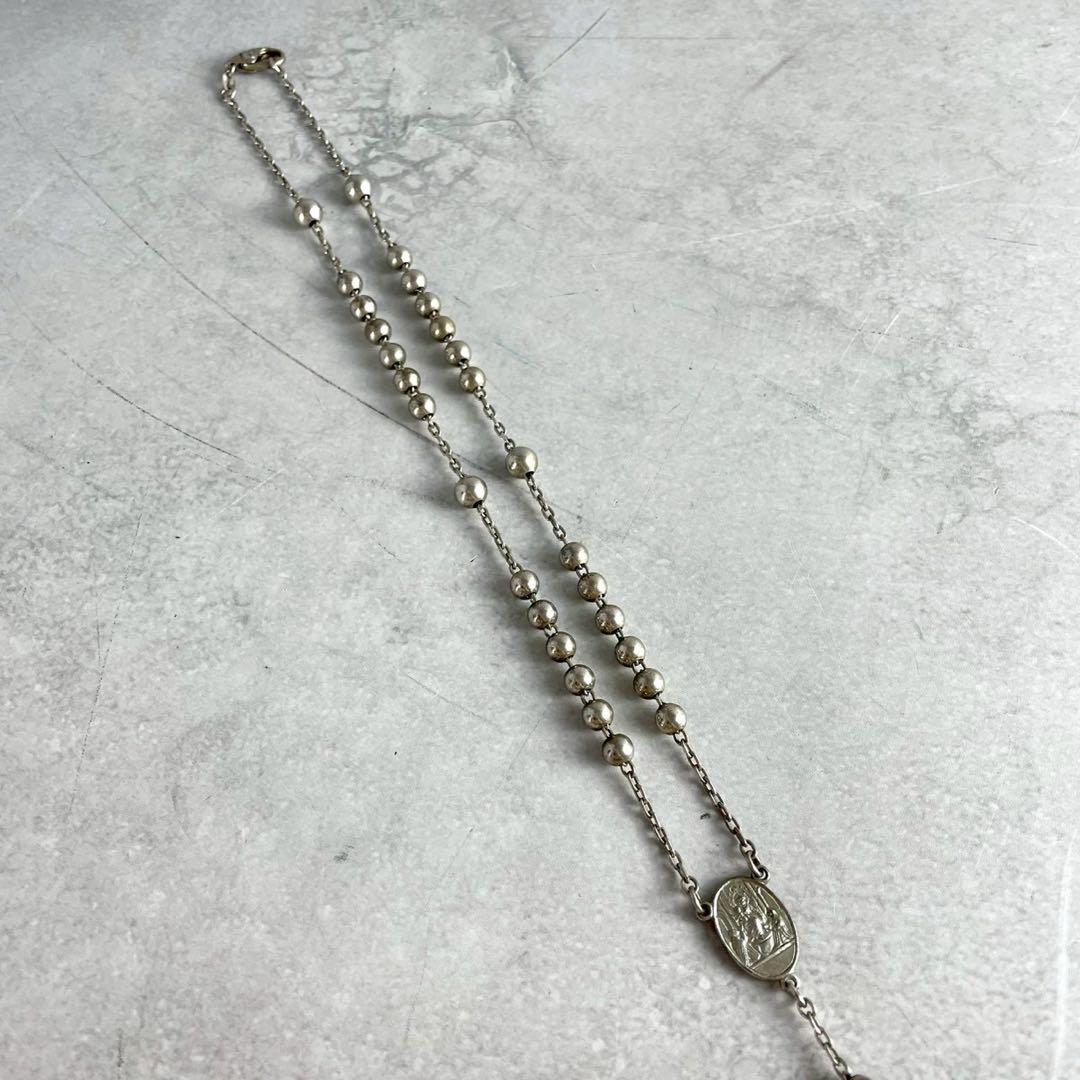 DOLCE&GABBANA ネックレス ロザリオ マリア クロス シルバー