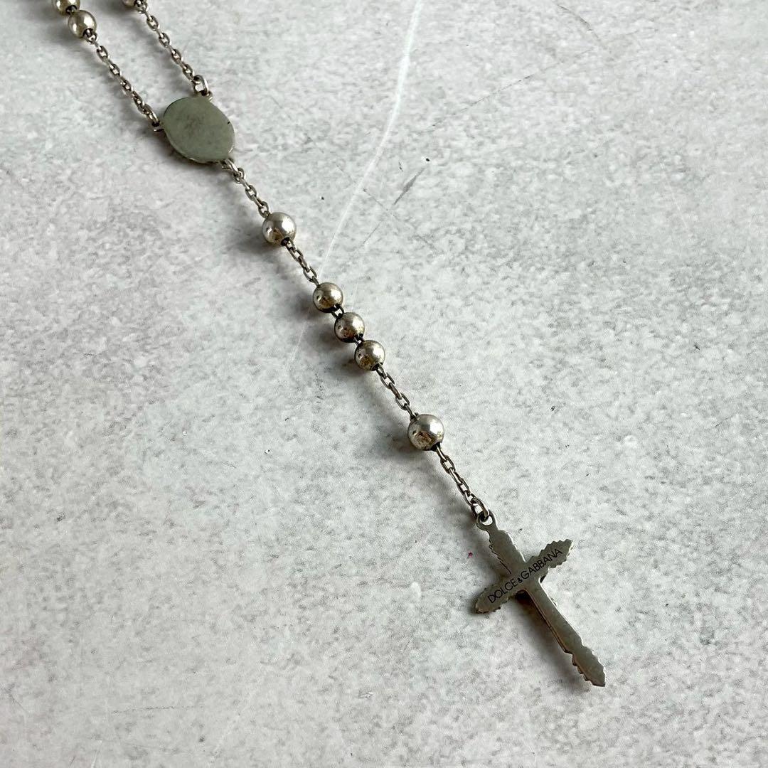 DOLCE&GABBANA ネックレス ロザリオ マリア クロス シルバー