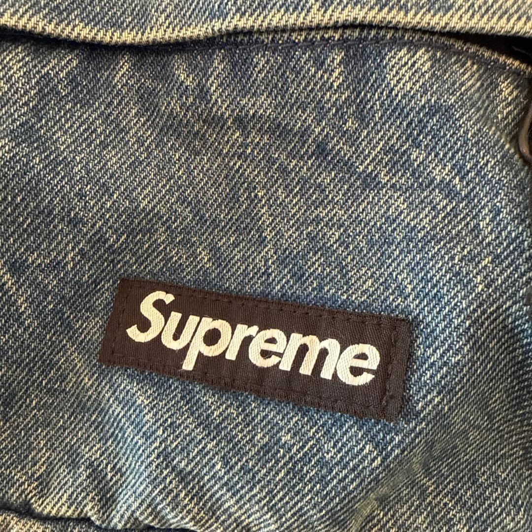 supreme デニム　ショルダー　バッグ　シュプリーム　インディゴブルー