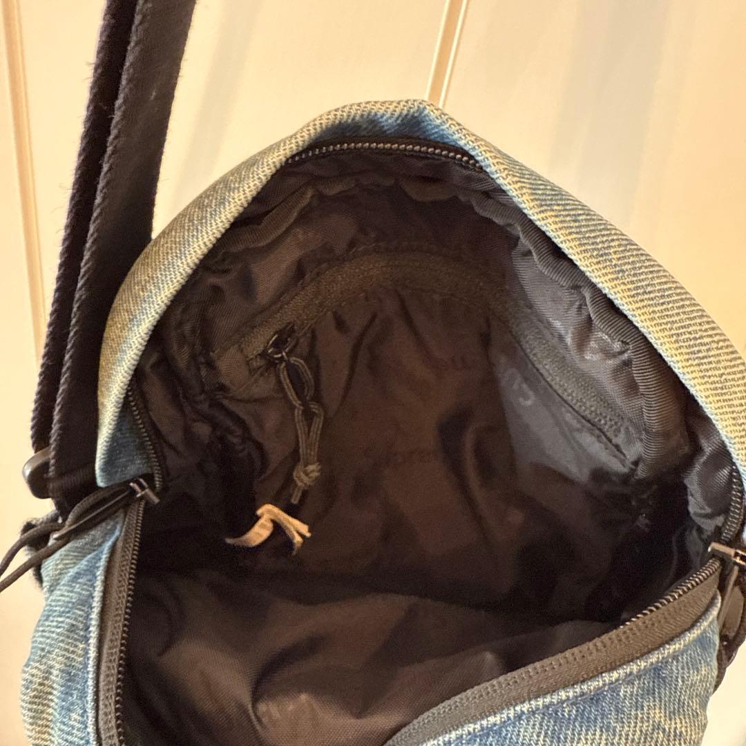 supreme デニム　ショルダー　バッグ　シュプリーム　インディゴブルー