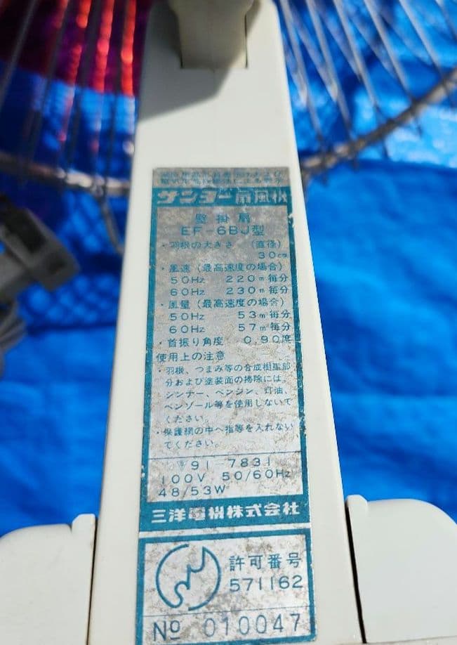 昭和レトロ　サンヨー壁掛け扇風機 【動作確認済】