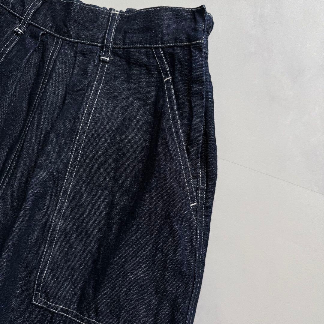 yuni ユニ　コットンリネン デニム ワーク コクーン パンツ