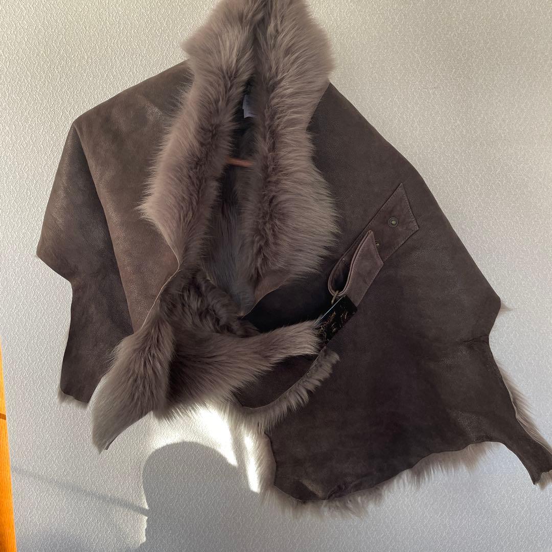 KARL DONOGHUE ファー ショール ダークブラウン