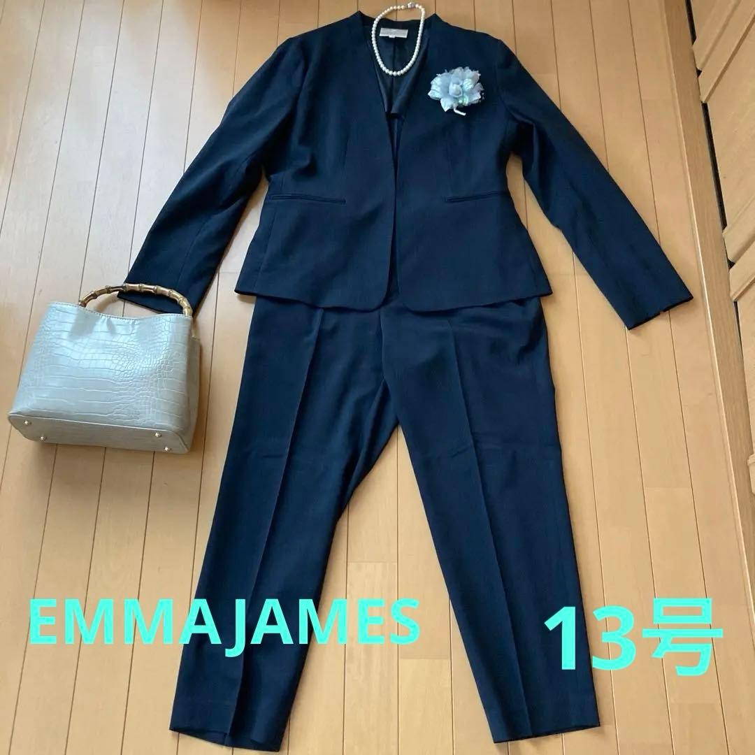 EMMAJAMES パンツスーツ　セットアップ　濃紺　13号　大きいサイズ