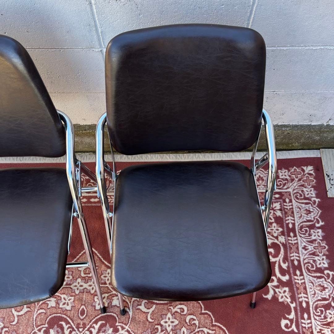 古家具 2点セット◾️KOKUYO 折り畳み椅子/ フォールディングチェア B