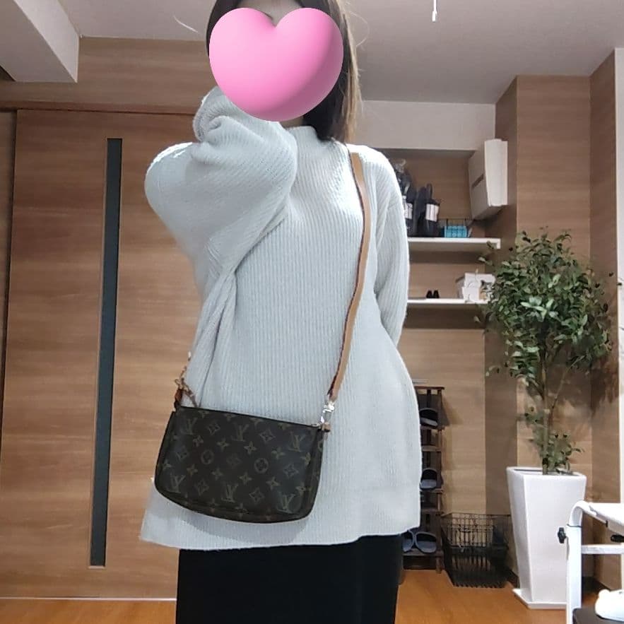 鑑定済・美品 ルイヴィトン モノグラム アクセソワール ストラップ付