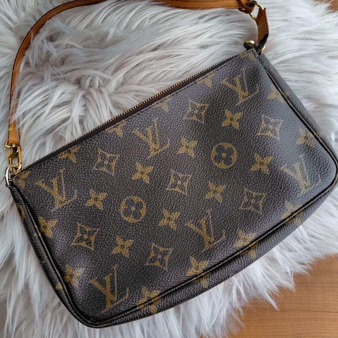 鑑定済・美品 ルイヴィトン モノグラム アクセソワール ストラップ付