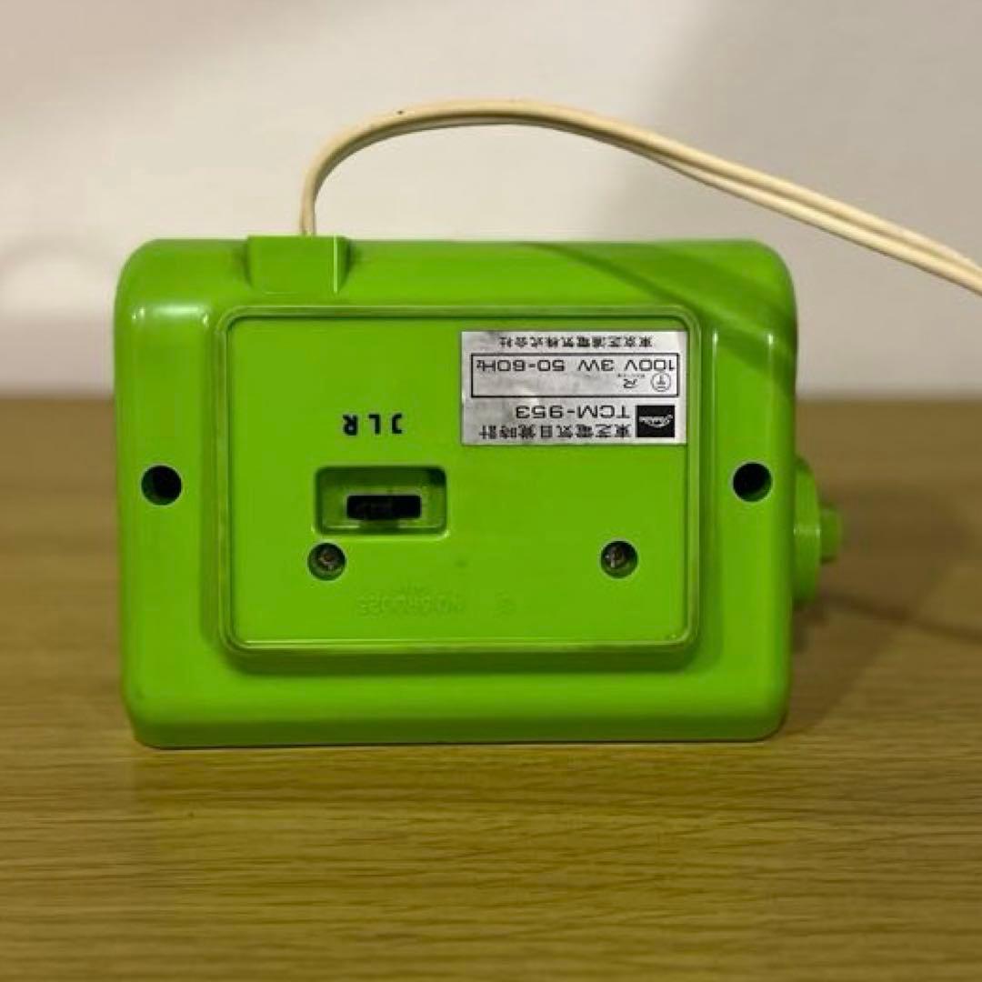 【メンテ済み・動作正常】東芝パタパタ時計 おはようTCM-953 緑