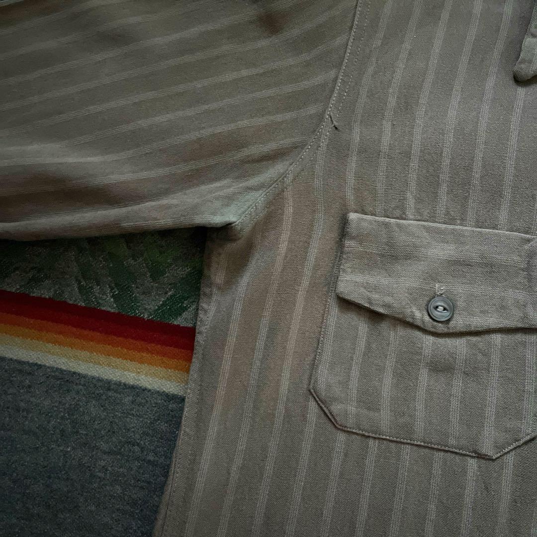 40s 50s Don Juan レーヨン ギャバジン ストライプ シャツ