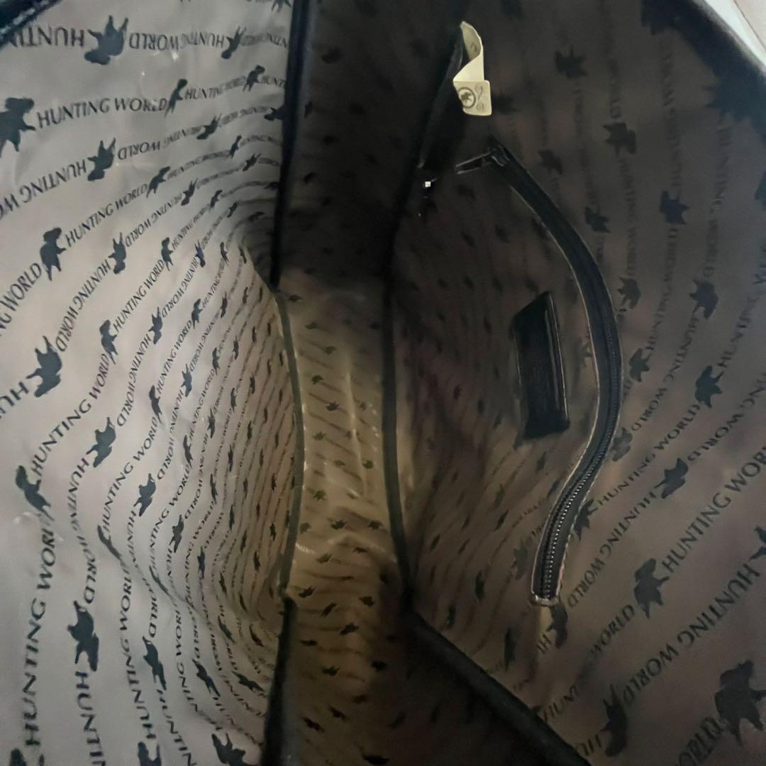 ✨未使用級✨　HUNTING WORLD 　トートバッグ　キャンバス　レザー　黒