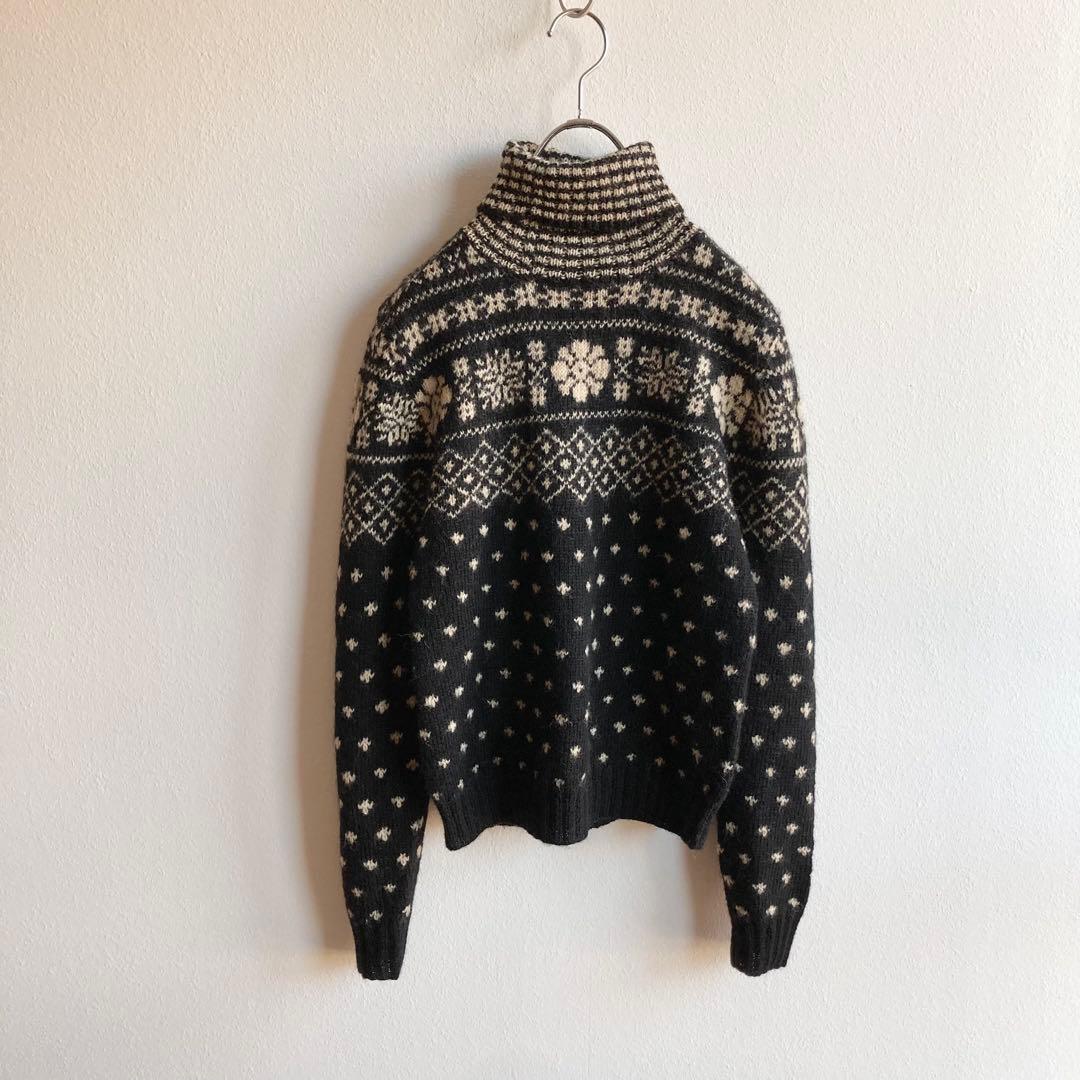 ラルフローレン ノルディック フェアアイル タートルネック ニット M 黒