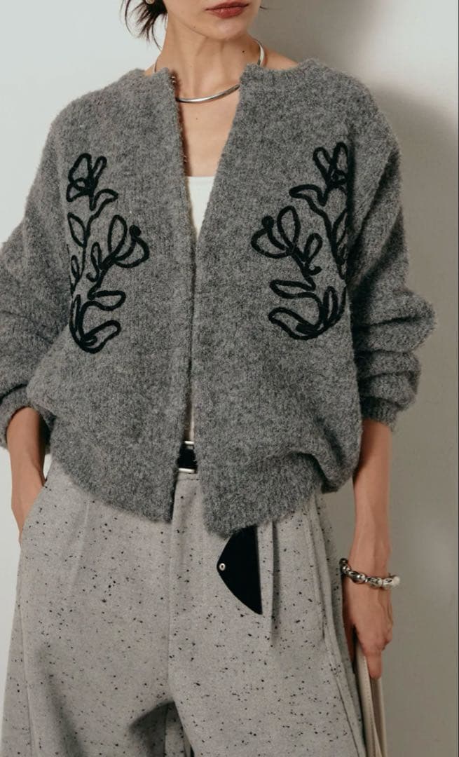 【ESIICA】ネップツイードカーブパンツ単品