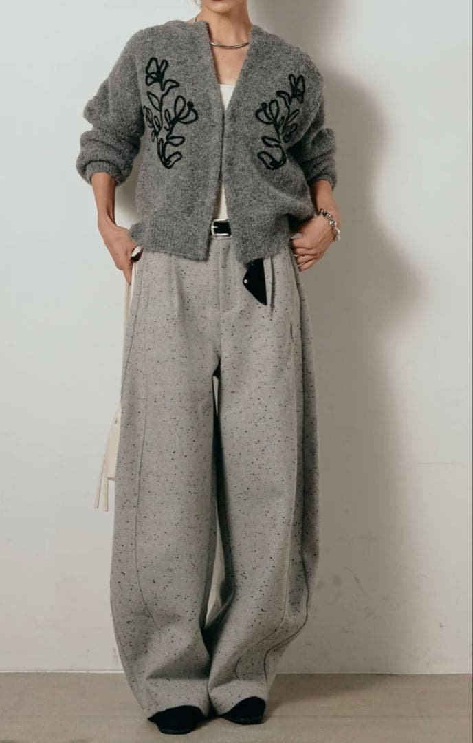 【ESIICA】ネップツイードカーブパンツ単品