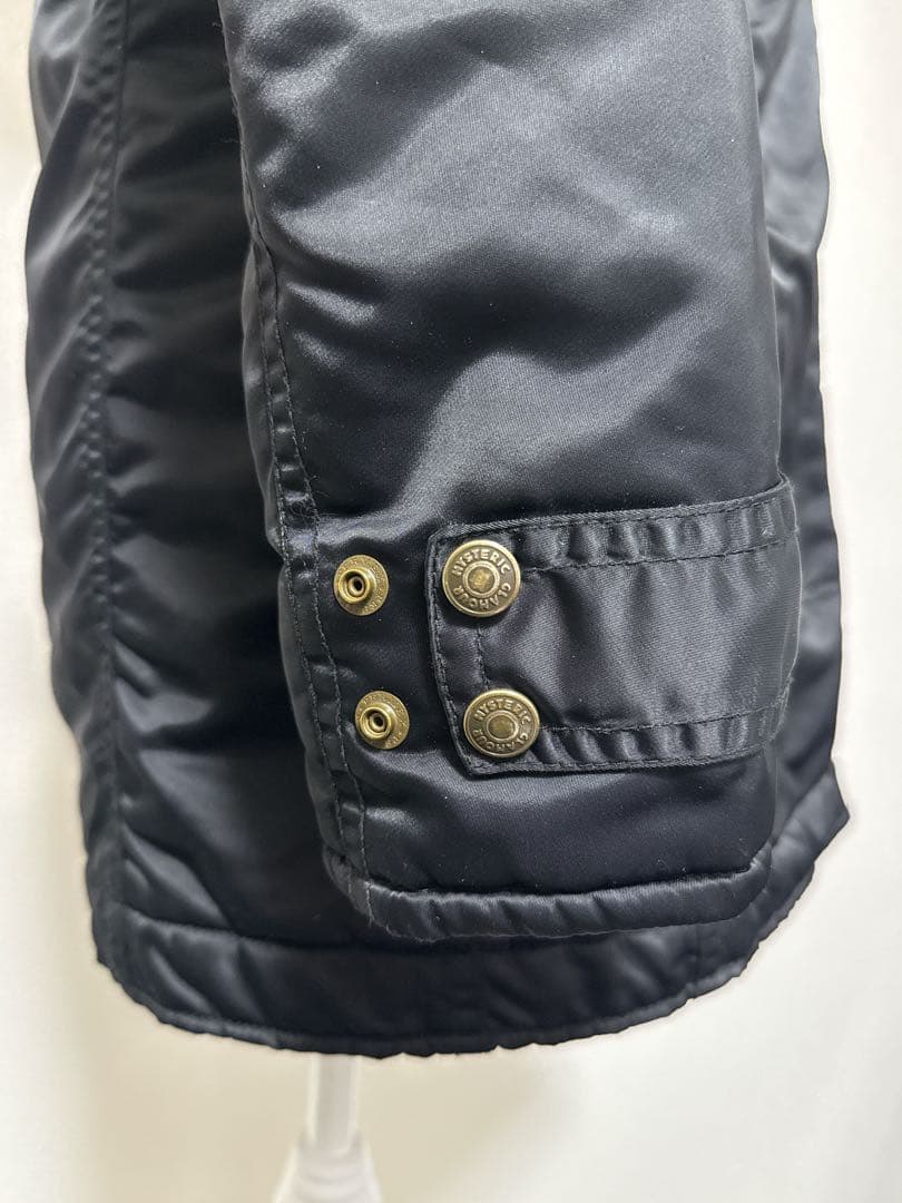 ヒステリックグラーHYSTERICGLAMOURN3Bモッズコート黒フリーサイズ