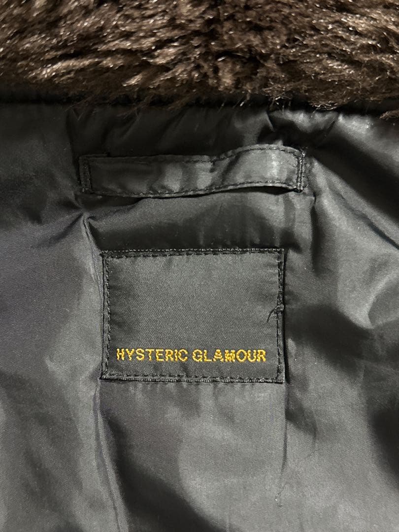 ヒステリックグラーHYSTERICGLAMOURN3Bモッズコート黒フリーサイズ