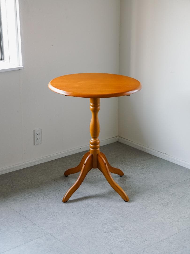 ヴィンテージ 木製ラウンドテーブル 天然木 古道具 モダン アンティーク