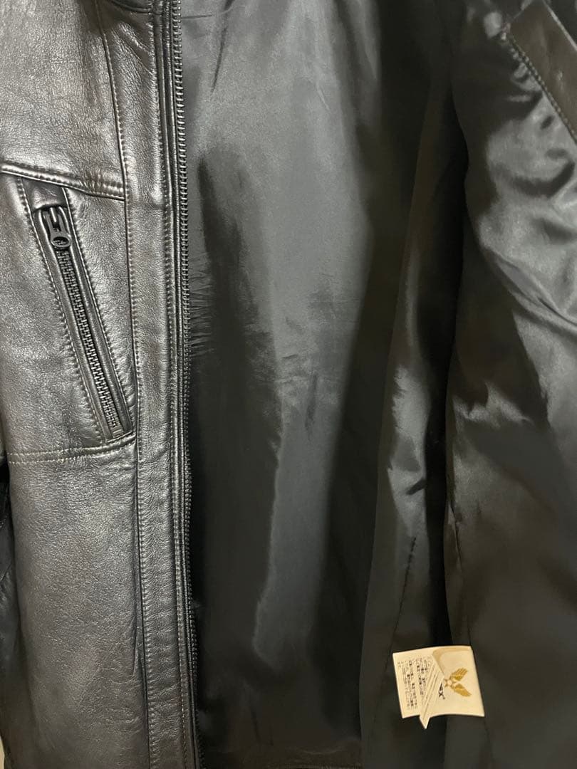 AVIREX ブラック レザージャケット 羊革 XL ブラック 黒