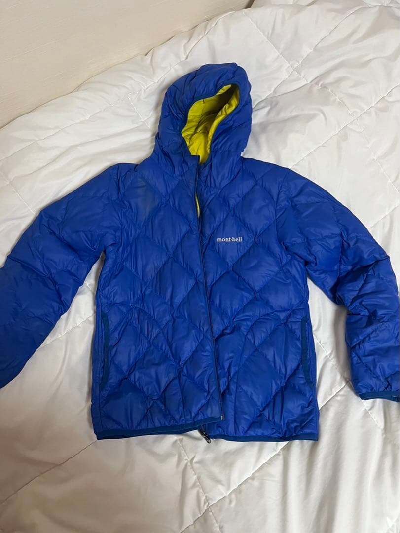 y2k モンベル リバーシブル ダウンジャケット 青 黄 キルティング