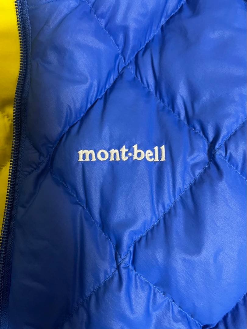 y2k モンベル リバーシブル ダウンジャケット 青 黄 キルティング