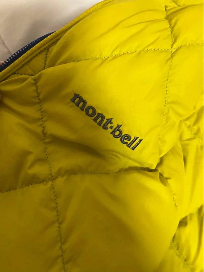 y2k モンベル リバーシブル ダウンジャケット 青 黄 キルティング