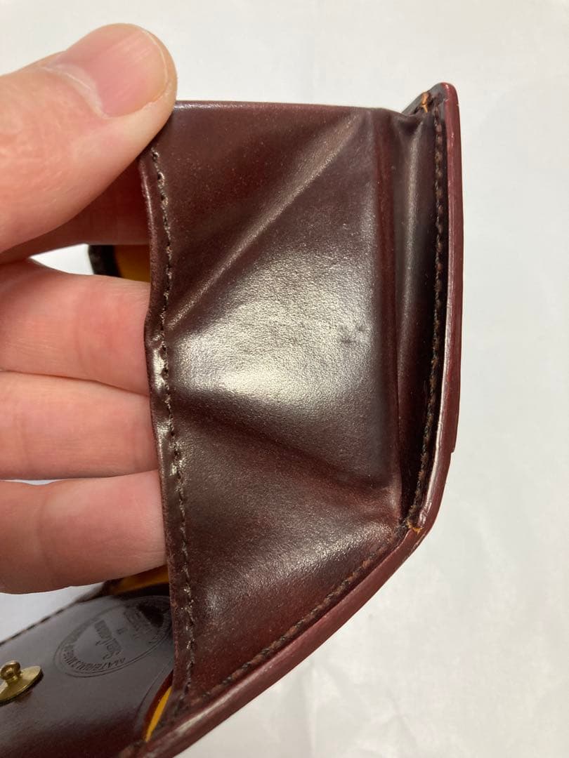 【未使用】ガンゾ ホーウィン シェルコードバン BOX 小銭入れ バーガンディ