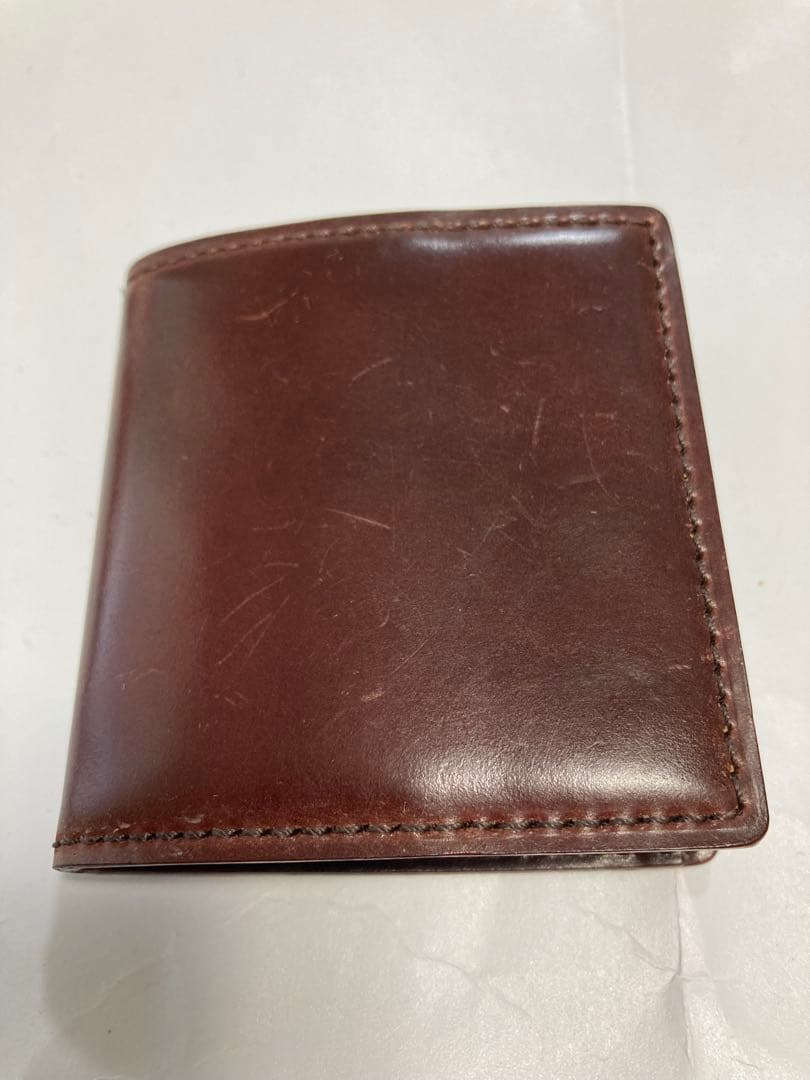 【未使用】ガンゾ ホーウィン シェルコードバン BOX 小銭入れ バーガンディ