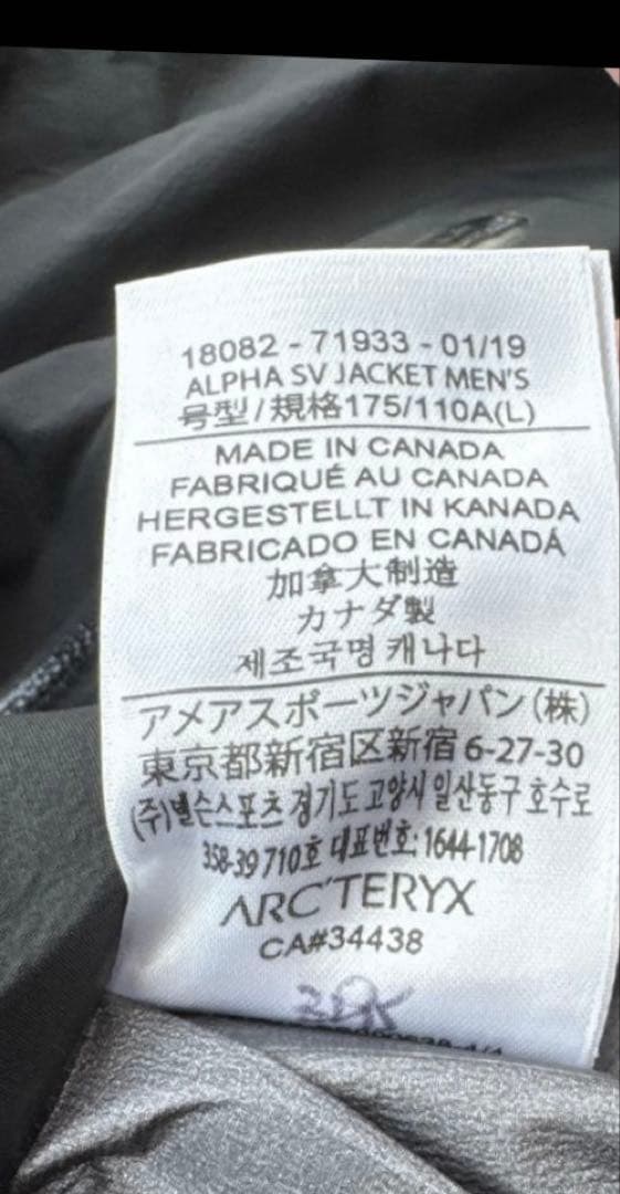 ARC'TERYX Alpha SV GORE-TEX Pro ジャケット