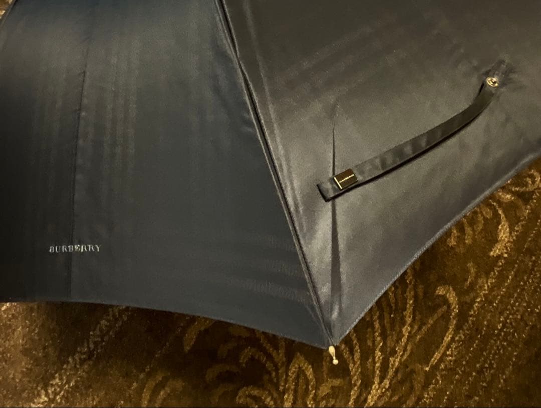 【jyu】BURBERRY バーバーリー 紺色 長傘 メンズ