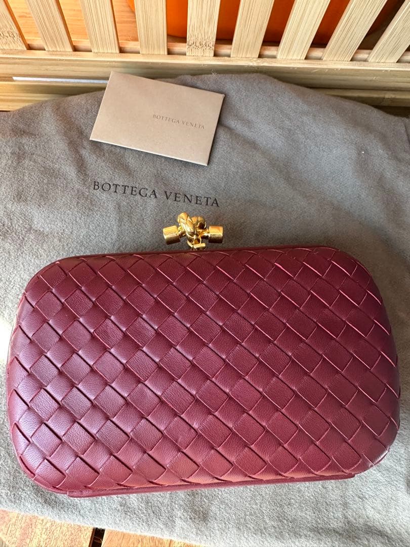 Bottega Veneta バーガンディ ポーチ※斜め掛けチェーン付き未使用