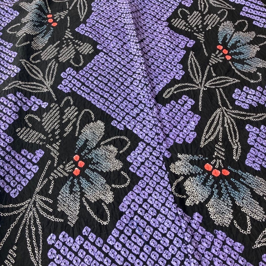 ★ゆうこです★™️60/4紫　身丈155 有松絞り　絞り染め　絞り浴衣　浴衣