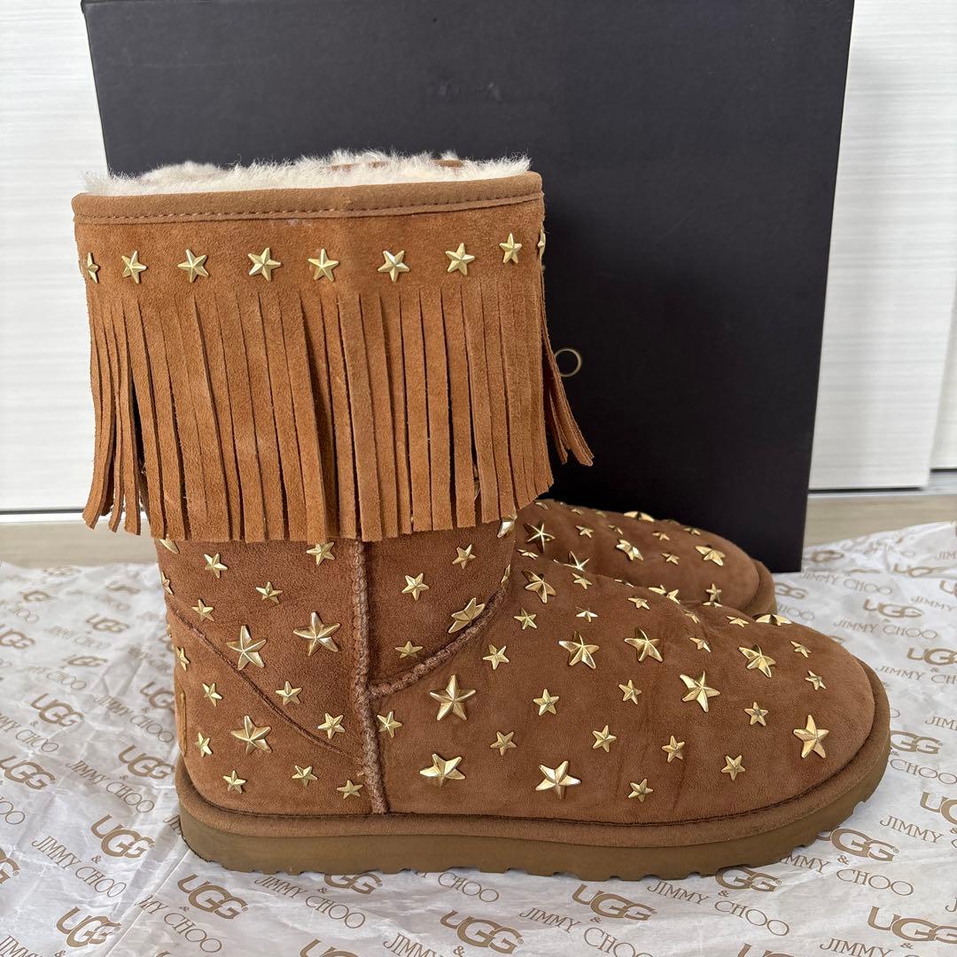 UGG&JIMMY CHOO アグ&ジミーチュウコラボ ブラウン ムートンブーツ