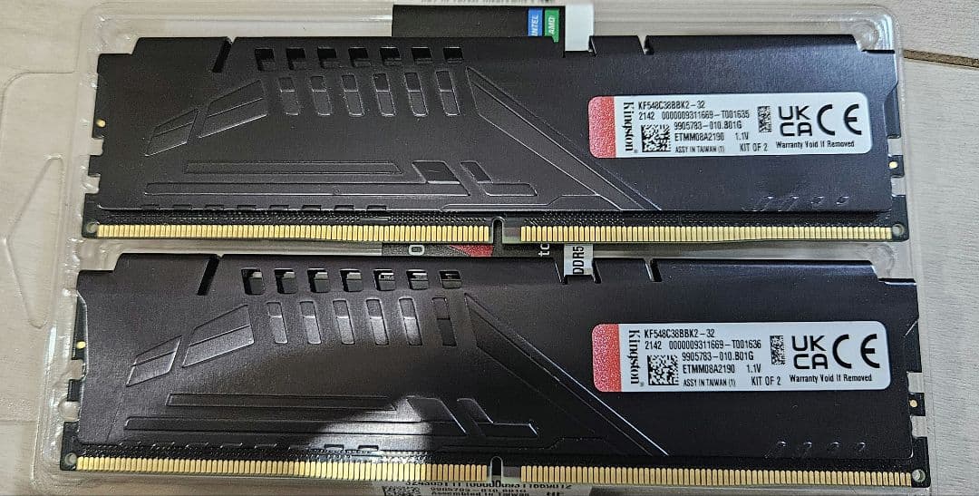 Kingston DDR5 メモリ 4800MHz 16GB x 2