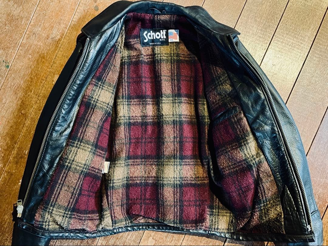 【希少34／極上USA製】Schott 681 Highwayman シングル