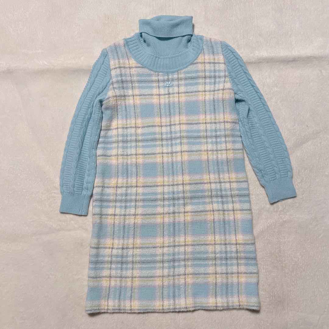 courreges クレージュ ニットワンピース ニット ロゴ ロゴワンピース