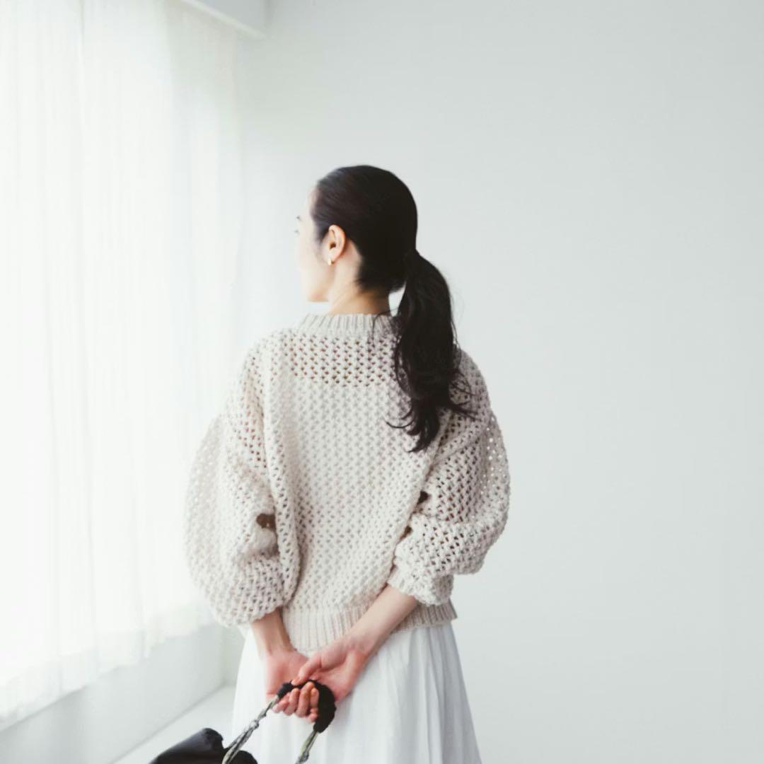 北欧暮らしの道具店 LIYOCA リヨカ メッシュ編みニット グレージュ