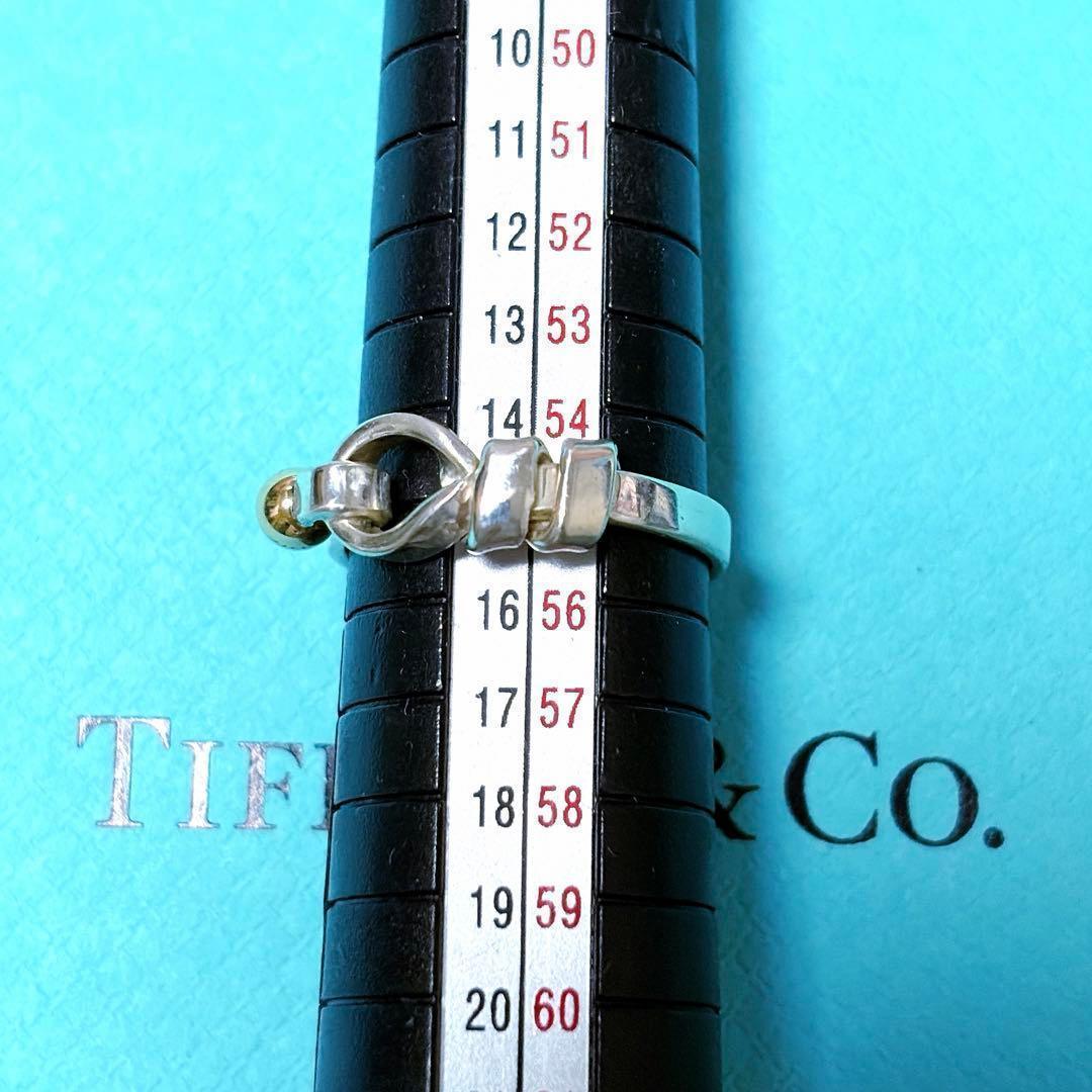 【美品】15号 Tiffanyティファニー ラブノット リング 925/750
