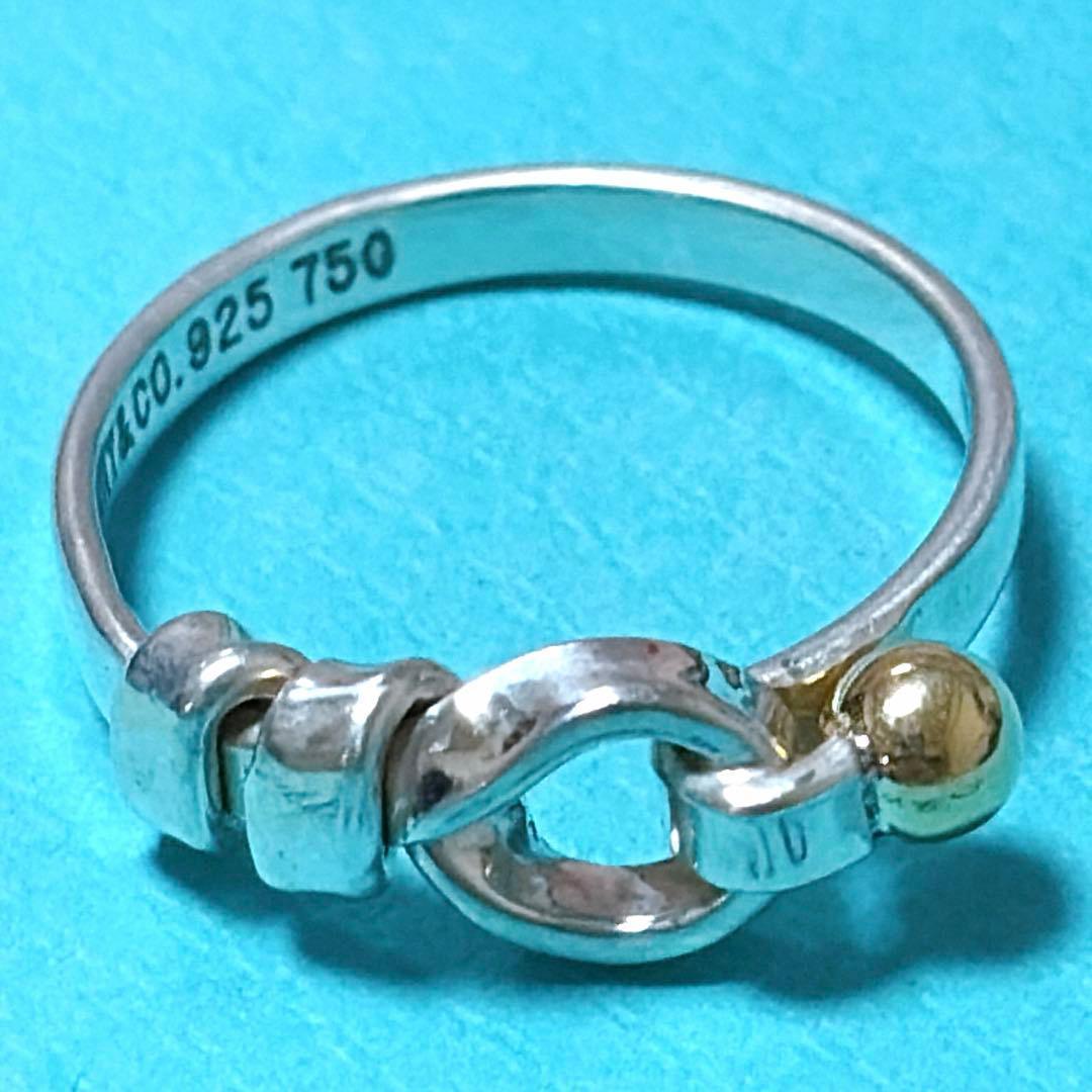 【美品】15号 Tiffanyティファニー ラブノット リング 925/750