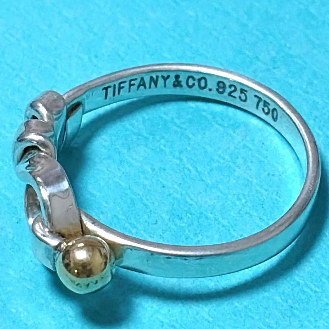 【美品】15号 Tiffanyティファニー ラブノット リング 925/750