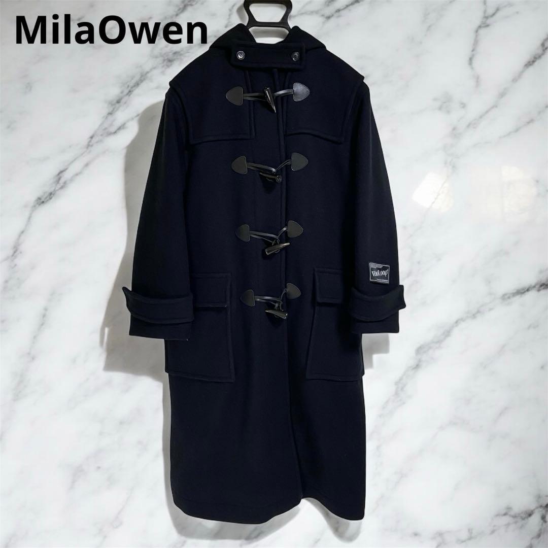 【即購入ok】MilaOwen ロングダッフルコート WOOLOOP ブラック