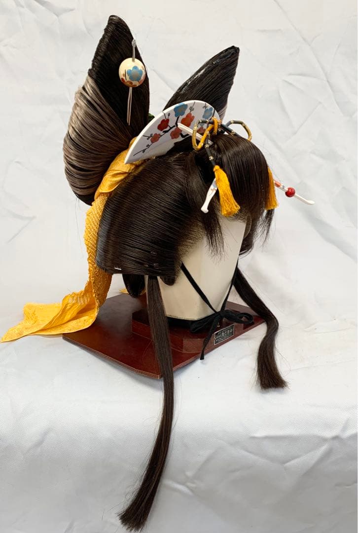 日本髪かつら　大衆演劇かつら　花魁創作　辰巳7号(中少〜中サイズ) 飾り付き