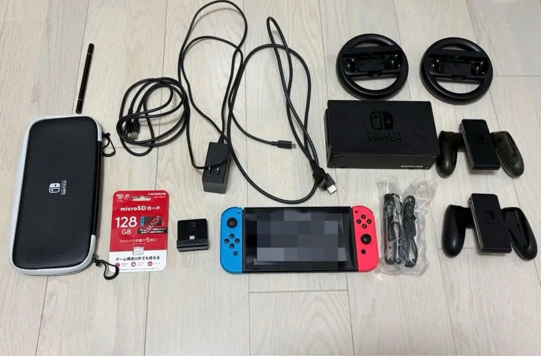 Switch本体＋付属品、周辺機器5点、SDカード