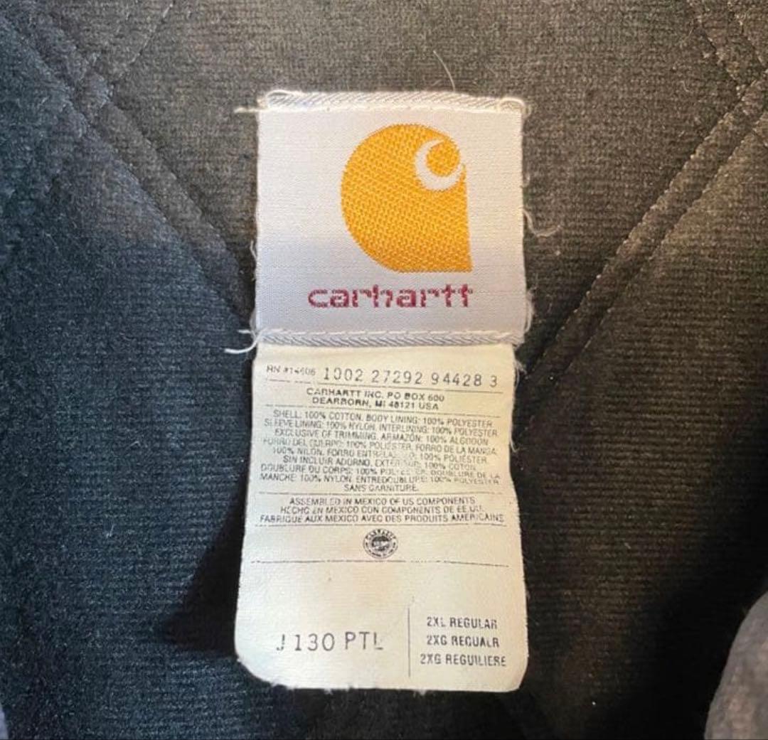 Carharttダックジャケット 2XL☆艶消しグレー フード付き