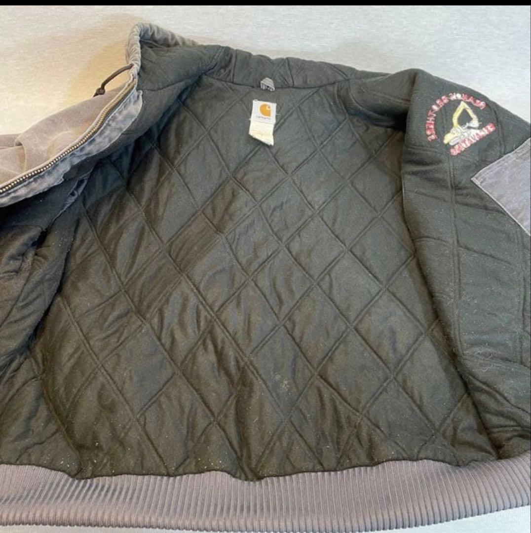 Carharttダックジャケット 2XL☆艶消しグレー フード付き