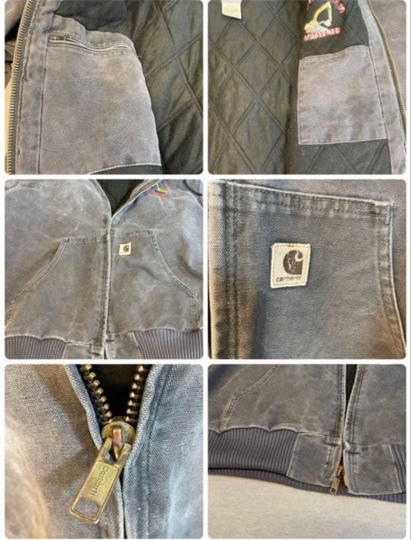 Carharttダックジャケット 2XL☆艶消しグレー フード付き